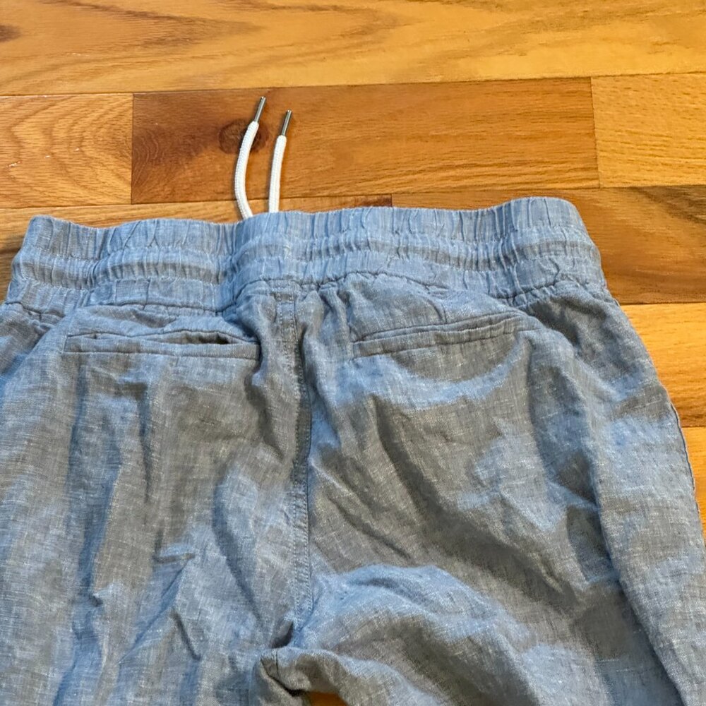 Athleta Linen Jogger Pants Cabi Light Blue Activewear Casual Comfy Womens 6 - Picture 6 of 6